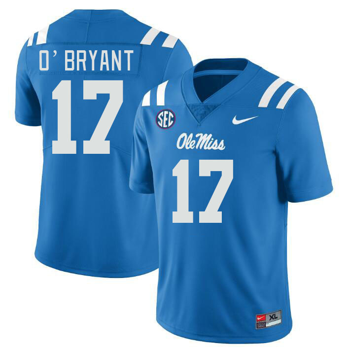 Ole Miss Rebels #17 Richard O'Bryant College Football Jerseyes Stitched Sale-Powder Blue